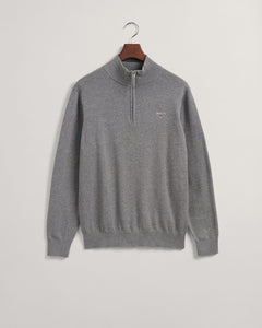 GANT - Classic Cotton Half Zip, Grey Melange