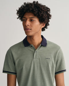 Gant - 4-Col Oxford SS Pique, Basil Green (S Only)
