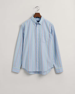GANT - Regular Fit Striped Archive Oxford Shirt, Capri Blue