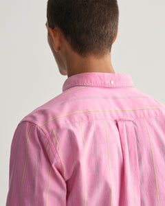 GANT - Regular Fit Striped Archive Oxford Shirt, Hyper Pink