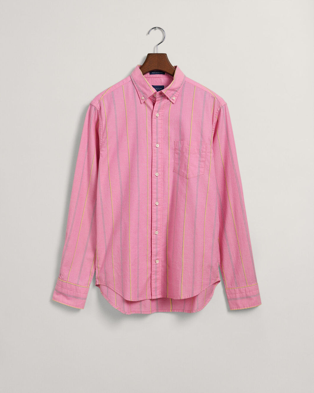 GANT - Regular Fit Striped Archive Oxford Shirt, Hyper Pink