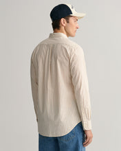 Load image into Gallery viewer, GANT - Regular Fit Striped Cotton Linen Shirt, Dry Sand
