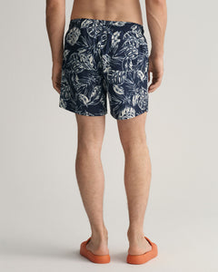 GANT - CF Tropical Leaves Print SW Shorts Marine