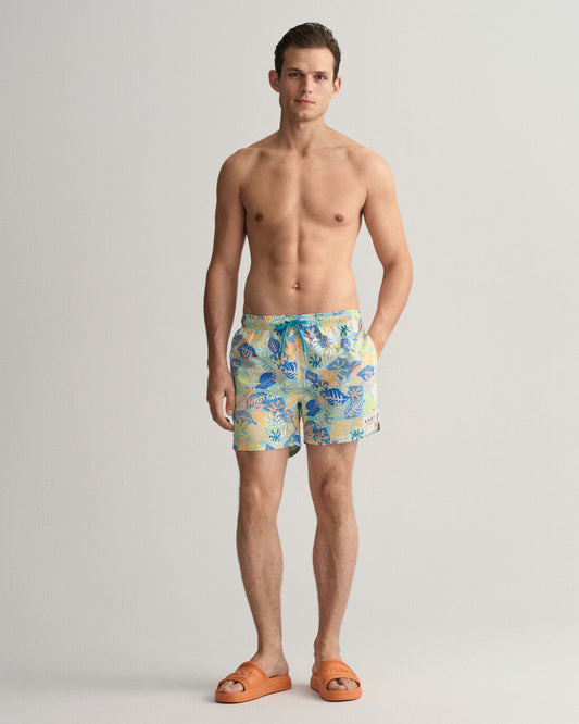 GANT - CF Tropical Print Swim Shorts, Lagoon