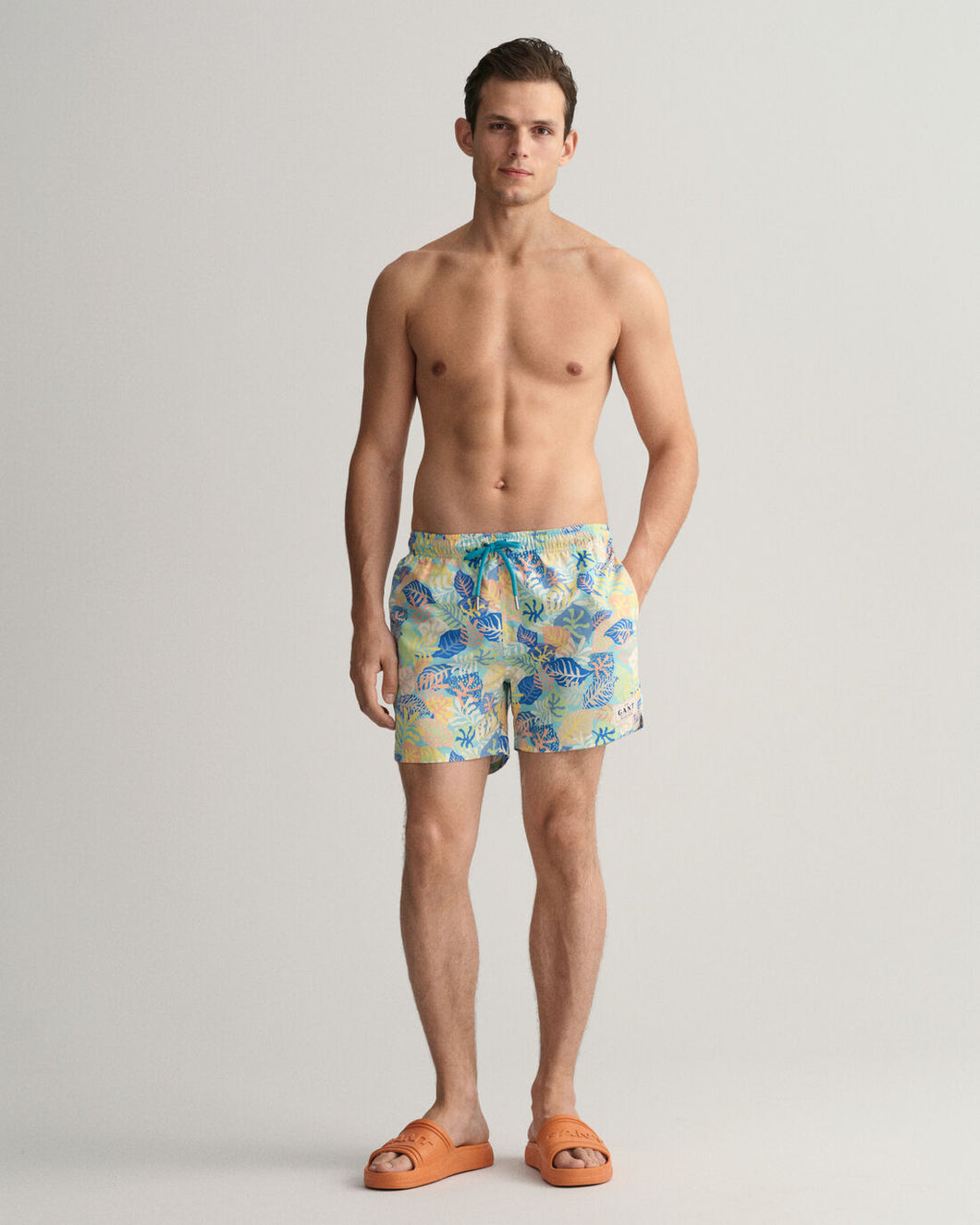 GANT - CF Tropical Print Swim Shorts, Lagoon