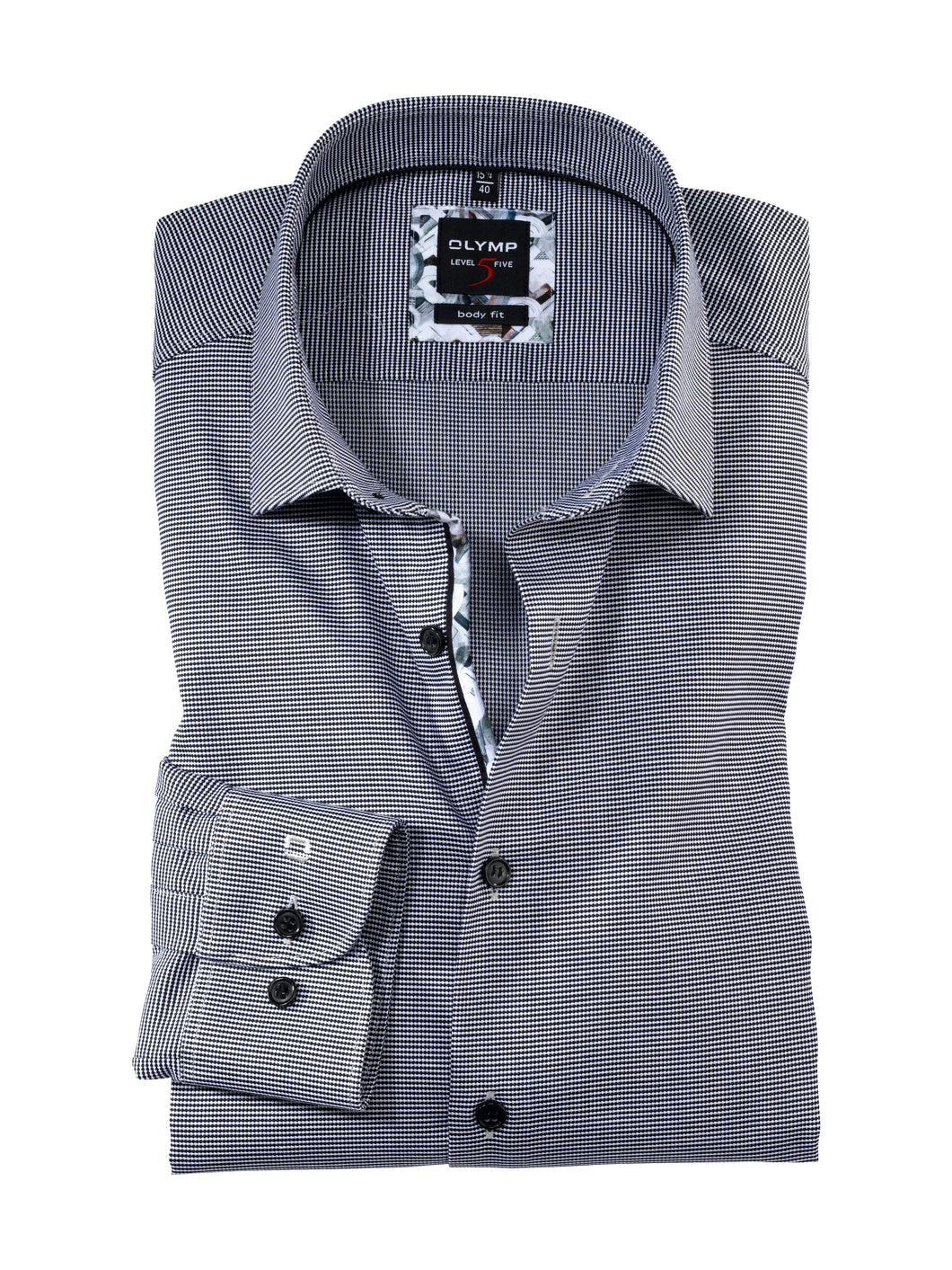 OLYMP -  Body Fit, Micro Navy Shirt (Size 42 & 44 Only)
