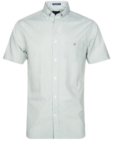 GANT - Broadcloth Banker Short Sleeve Shirt, Kalamata Green