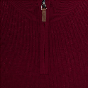 Magee - Gweedore Knitwear 1/4 Zip, Wine Red