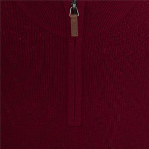 Magee - 3XL - Gweedore Knitwear 1/4 Zip, Wine Red