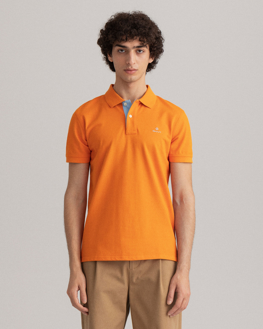 GANT - Contrast Collar Pique Polo, Russet Orange (L Only)
