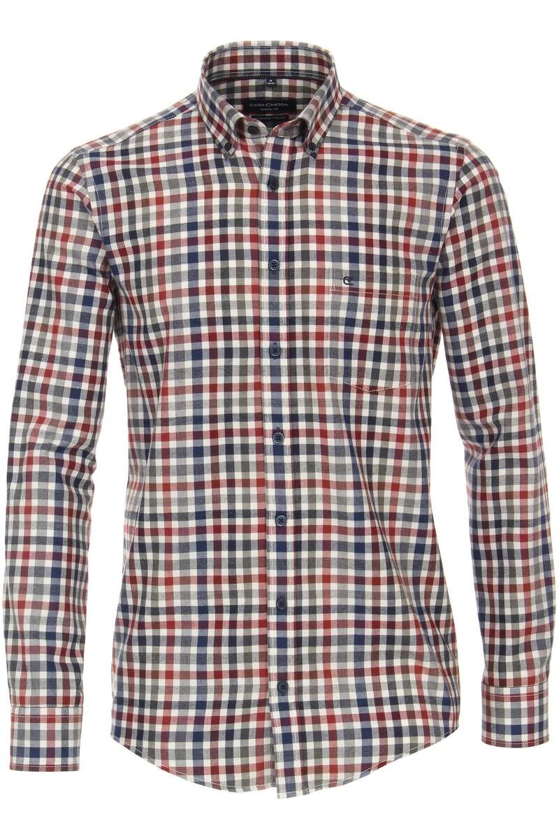 Casa Moda - 3XL - Casual Check Shirt, Blue and Red