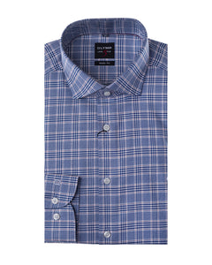 OLYMP -  Body Fit Shirt, Blue Check