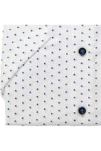 Load image into Gallery viewer, MarVelis - Modern Fit Short Sleeved Shirt, White &amp; Blue Pattern (M Only)
