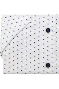 MarVelis - Modern Fit Short Sleeved Shirt, White & Blue Pattern (M Only)