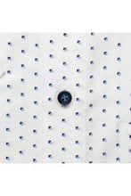Load image into Gallery viewer, MarVelis - Modern Fit Short Sleeved Shirt, White &amp; Blue Pattern (M Only)
