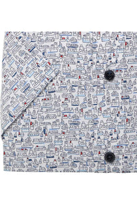 MarVelis - Modern Fit Short Sleeved Shirt, Sailaway (L Only)