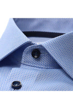 Load image into Gallery viewer, MarVelis - Modern Fit Short Sleeved Shirt, Blue Twilled
