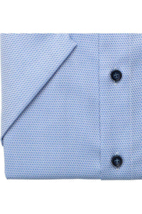 MarVelis - Modern Fit Short Sleeved Shirt, Blue Twilled