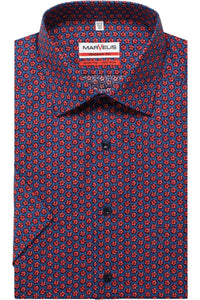 MarVelis - Modern Fit Short Sleeved Shirt, Flower Power