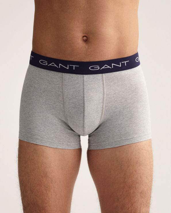 Gant - 3 Pack Trunk, Grey, Navy And Dark Blue, Navy Waist Band