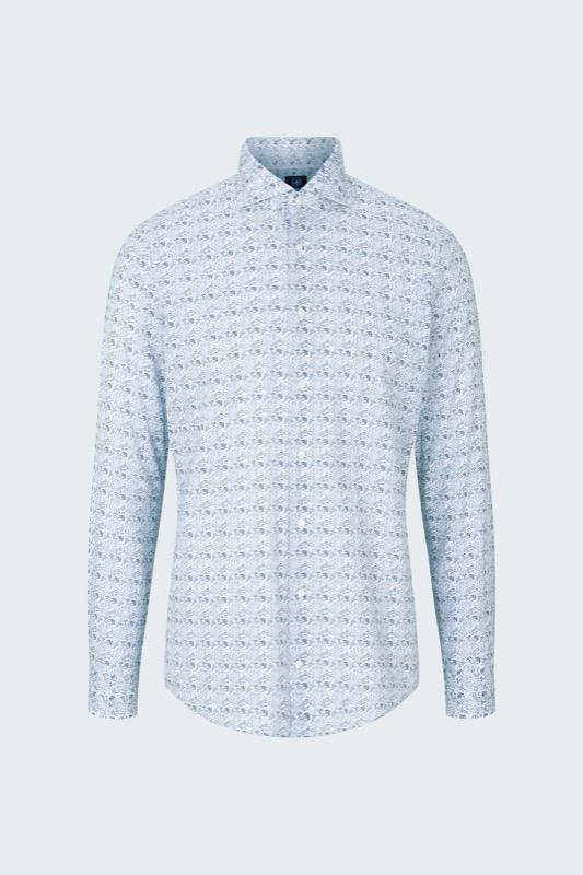 Strellson - Sereno Shirt, Blue Floral Pattern - Tector Menswear