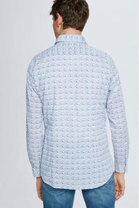 Strellson - Sereno Shirt, Blue Floral Pattern - Tector Menswear