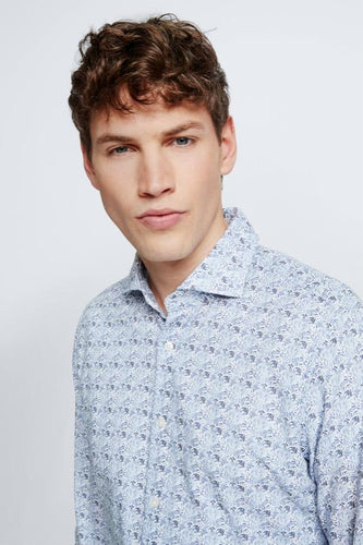 Strellson - Sereno Shirt, Blue Floral Pattern - Tector Menswear