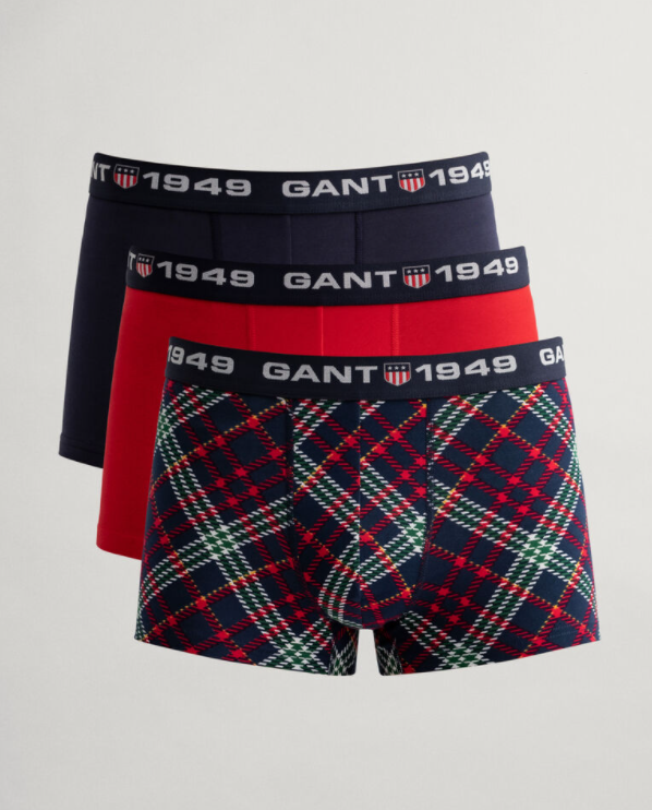 Gant - 3-Pack Trunk, Tartan/Evening Blue