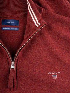 GANT - Superfine Lambswool Half Zip, Port Red (XL Only)