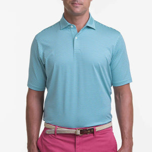 Fairway & Greene - Owens Stripe Tech Polo ,Bel-Air Blue