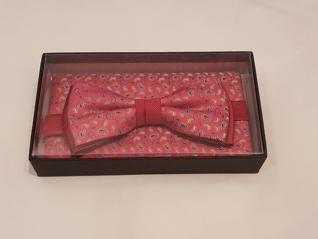 Patterned Bow Tie & Pocket Square Set