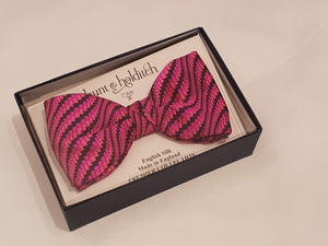 Premium Silk Bow Tie Pink/Orange Pattern