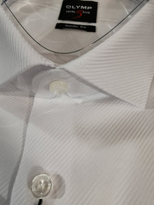 OLYMP -  Body Fit, White, Diagonal Twill