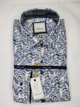 Load image into Gallery viewer, Marnelli - 3XL - Botanical Patterned Shirt, Blue and White
