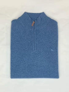 Magee Knitwear - 3XL - Gweedore  1/4 Zip , Blue