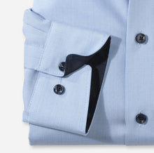 Load image into Gallery viewer, OLYMP -  Light Blue Shirt with Navy Contrast in Modern Fit
