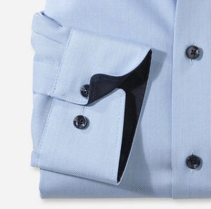 OLYMP -  Light Blue Shirt with Navy Contrast in Modern Fit