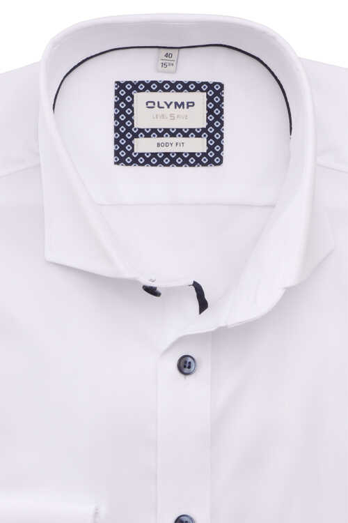 OLYMP - Body Fit Twill Shirt, White