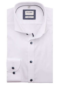 OLYMP - Body Fit Twill Shirt, White