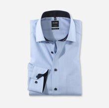 Load image into Gallery viewer, OLYMP -  Light Blue Shirt with Navy Contrast in Modern Fit
