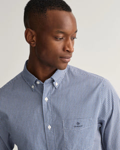 GANT - Regular Fit Poplin Micro Gingham Shir, College Blue (M & XL Only)