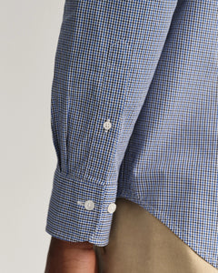 GANT - Regular Fit Poplin Micro Gingham Shir, College Blue (M & XL Only)