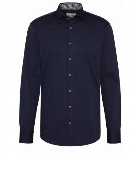 Bugatti - Navy Shirt, Contrast Collar (S & XL Only)