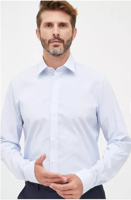 Michael Kors - Engineered MK Stripe Slim Fit Shirt, Light Blue