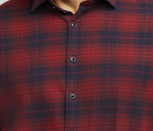 Bugatti -  Flannel Check Shirt, Red (L & XXL Only)