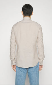 Michael Kors - Washed Linen Cotton Slim Fit Shirt, Beige