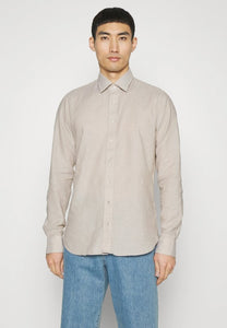 Michael Kors - Washed Linen Cotton Slim Fit Shirt, Beige