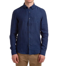 Load image into Gallery viewer, Michael Kors - Cotton Slim Fit Shirt, Washed Linen, Navy

