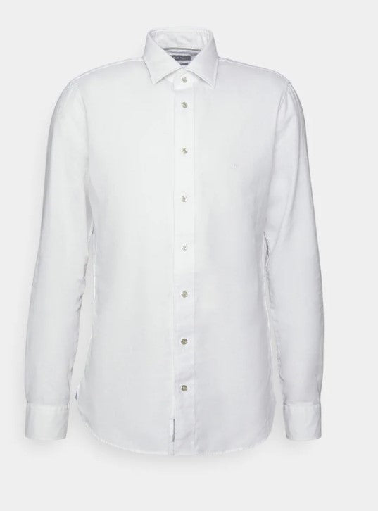 Michael Kors - Washed Linen Cotton Slim Fit Shirt  , White
