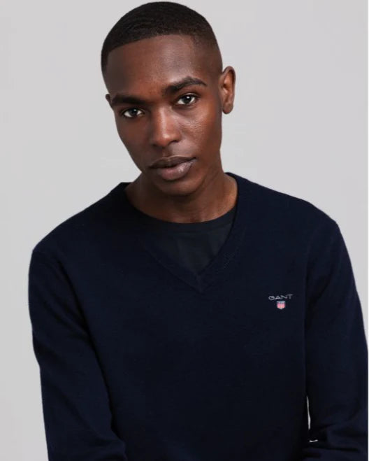 GANT - 3XL - Superfine Lambswool V-Neck , Marine